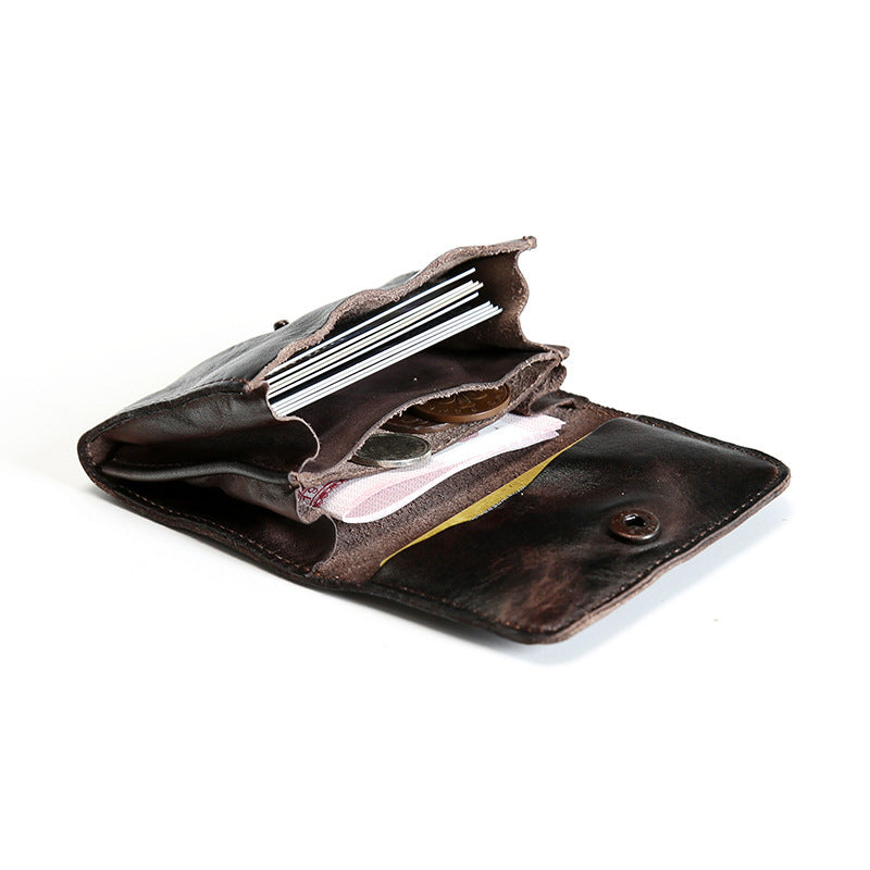 Men's Retro Top Layer Cowhide Short Wallet