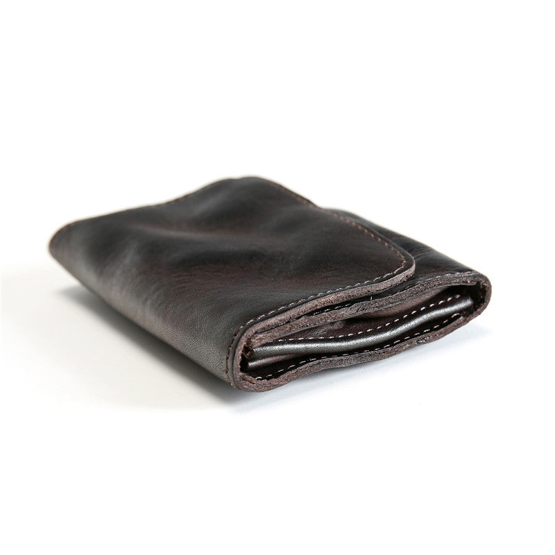 Men's Retro Top Layer Cowhide Short Wallet