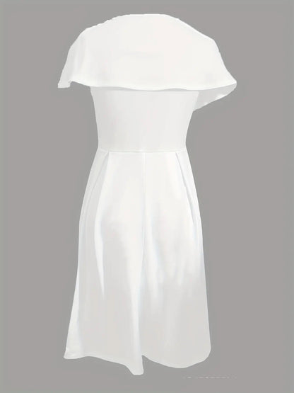 Banquet Temperament White Long Type Dress