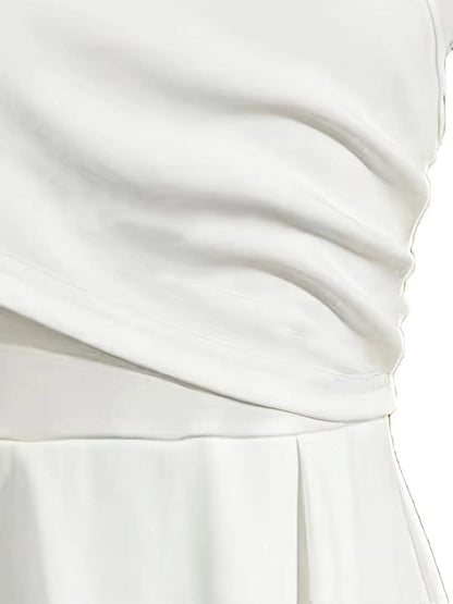 Banquet Temperament White Long Type Dress