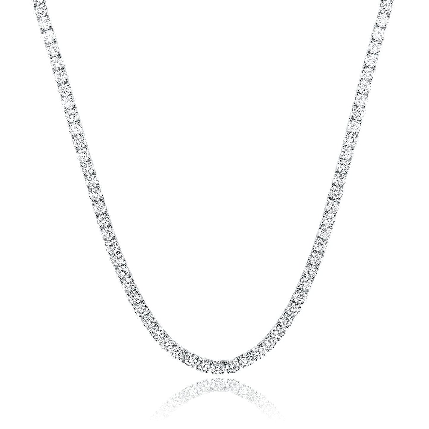 S925 Silver 4 Claw 2mm4mm Zircon Tennis Necklace Necklace